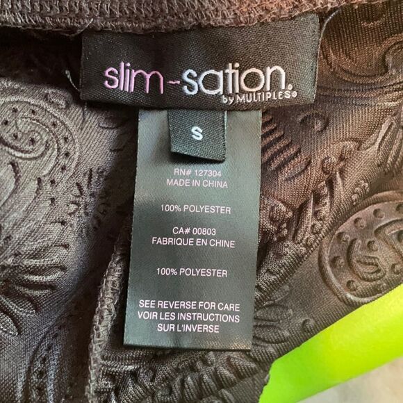 Slim-Sation Paisley Embossed Leggings Brown - Picture 8 of 10